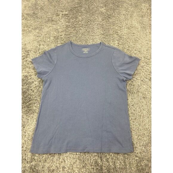 Pendleton Shirt Womans Large Blue Cap Sleeve Modest Casual Preppy Crewneck Top - Picture 1 of 9
